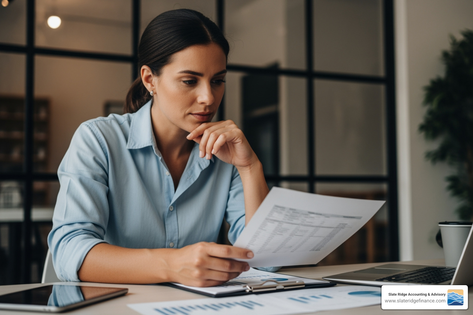 small business owner reviewing financial reports - best accounting services for small business