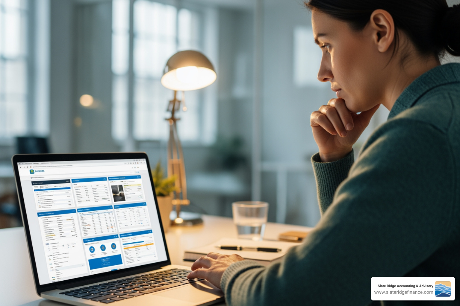 person comparing options on a laptop - online financial advisory