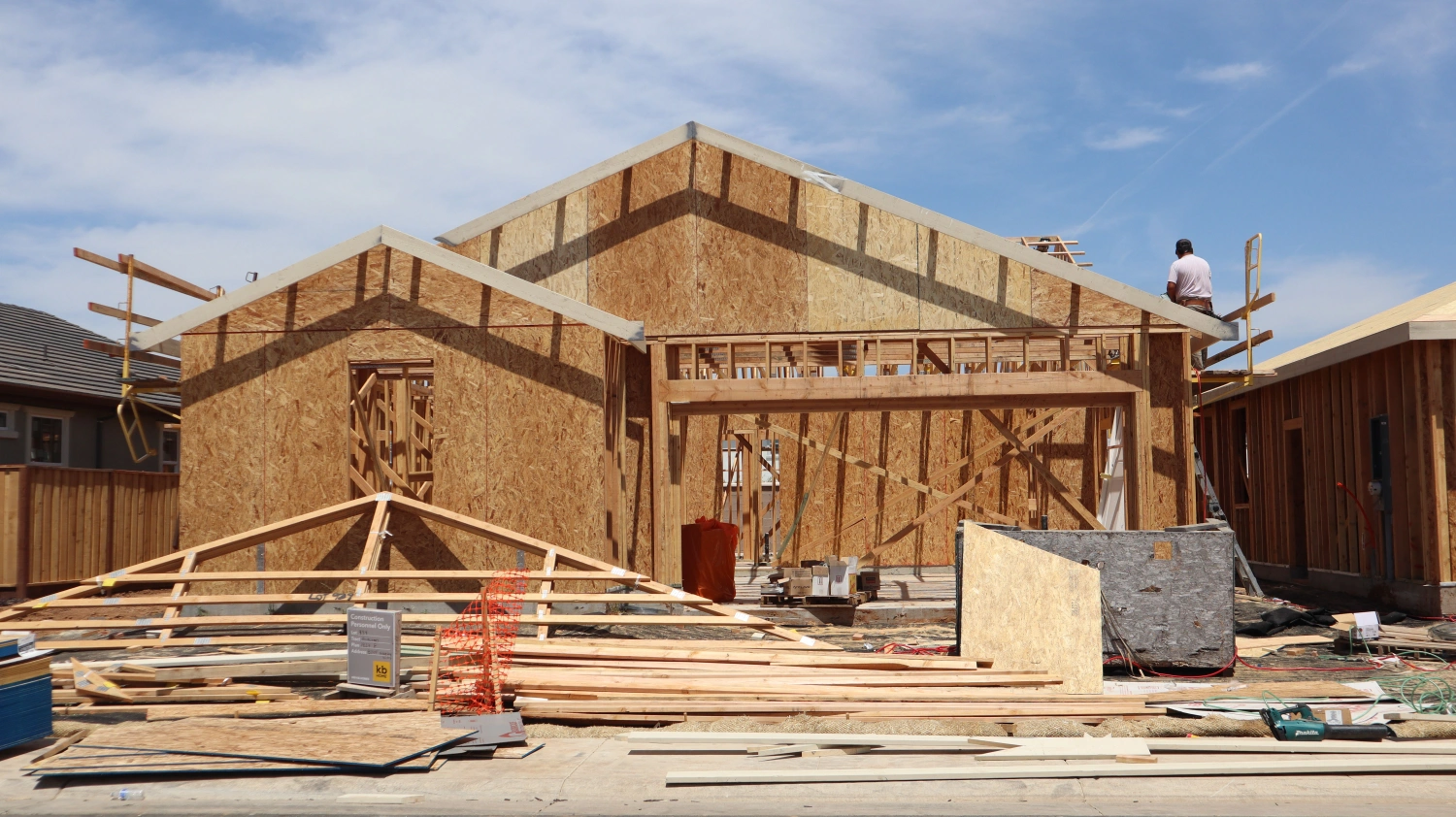 Modern home in construction